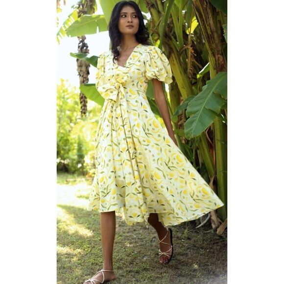 Monsoon & Beyond Lola Dress in Yellow Mangrove Sz. XL - Picture 1 of 9